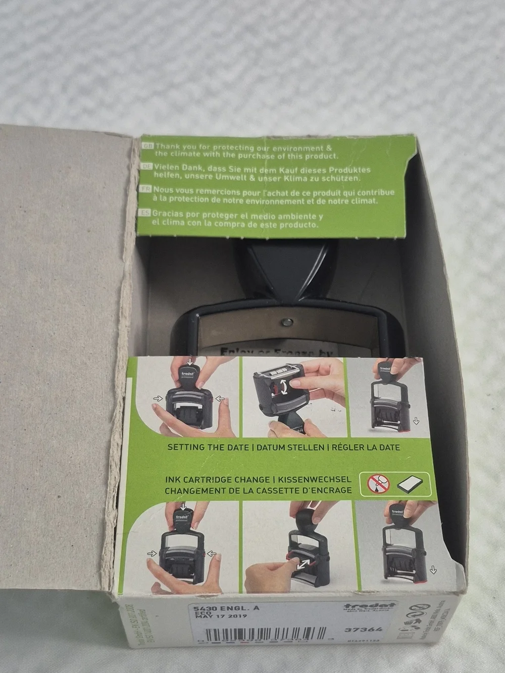 Trodat Professional 5430 ECO Self-Inking Multi Color Date Stamp Dater